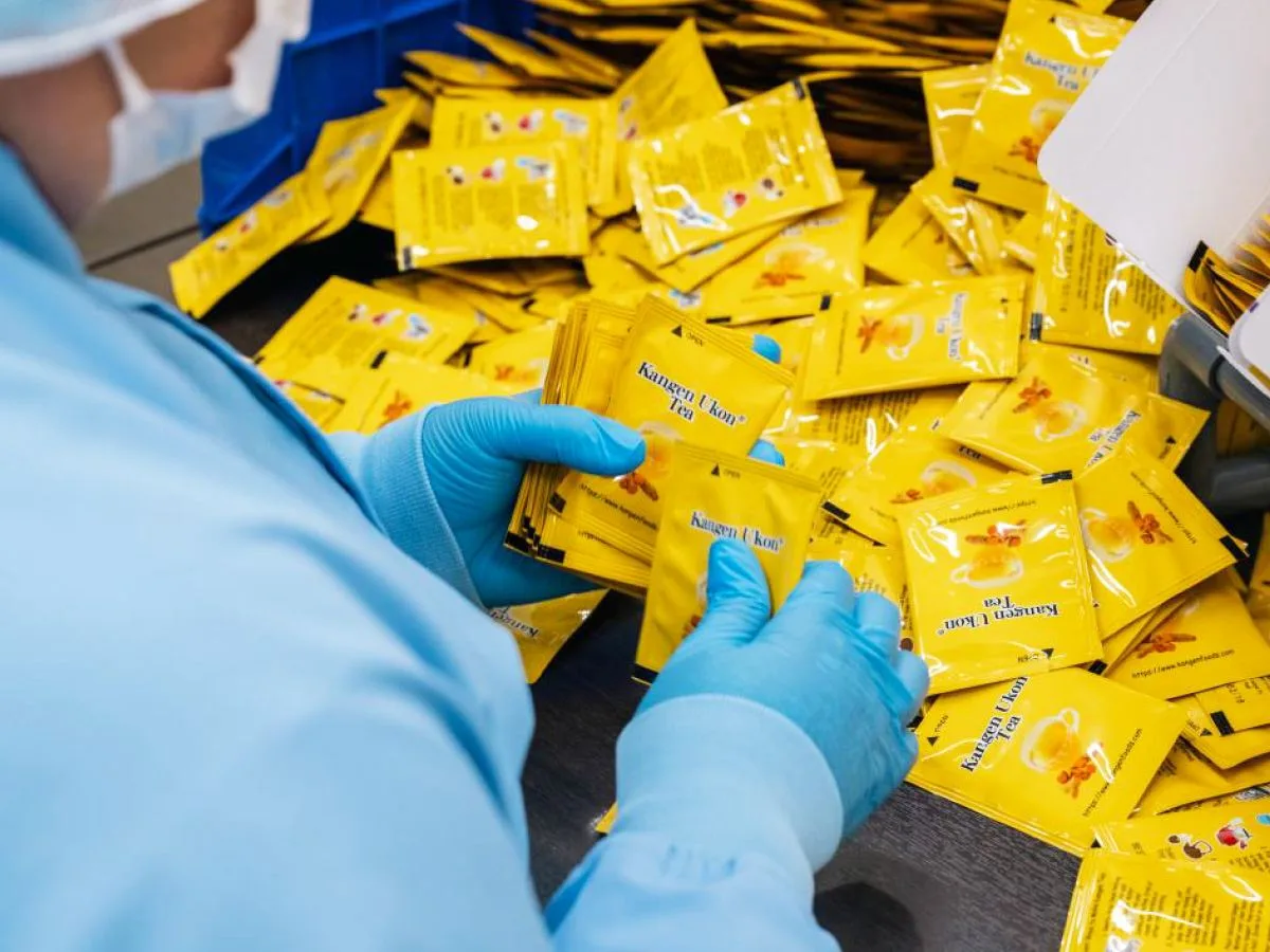 Turmeric powder passes inspection and is processed into Ukon tea.