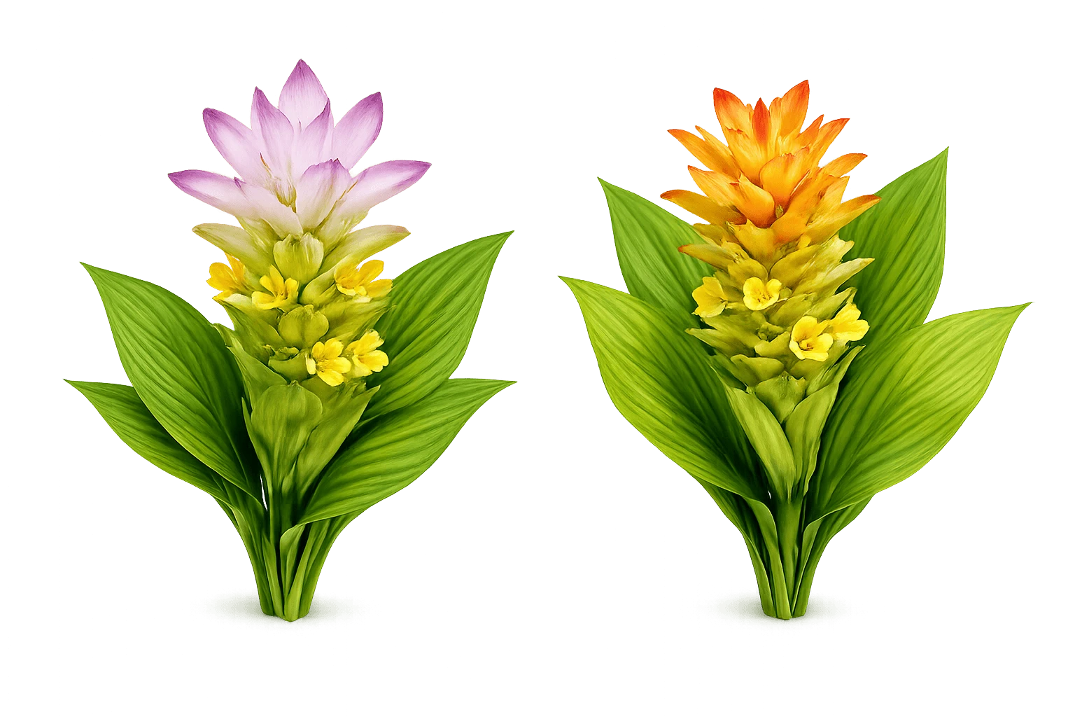 Spring and autumn turmeric plants